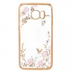 Wholesale Samsung Galaxy S7 Edge Secret Garden Electroplate Hybrid Case (Champagne Gold)